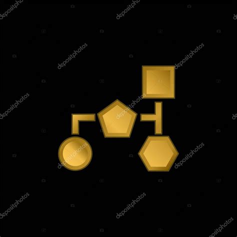 Esquema De Bloques De Formas Geom Tricas Negras B Sicas Chapado En Oro