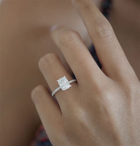 Elongated Cushion Cut Engagement Ring Cushionengagementring Elongated Elongated Cushion Cut