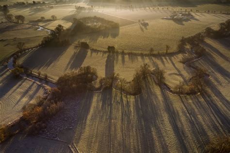 Hamm Aus Der Vogelperspektive Morgennebel Ber Dem Verlauf Des Flu Es