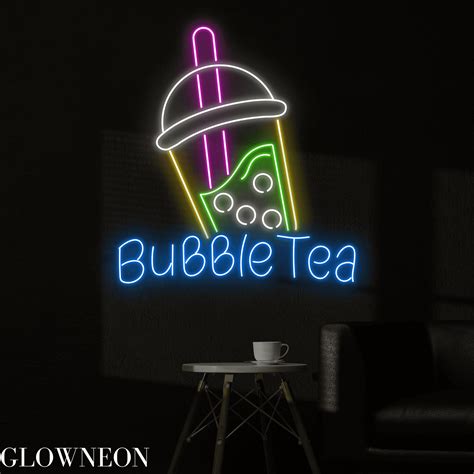 Glowneon Bubble Tea Neon Sign Bubble Tea Led Sign Boba Tea Decor