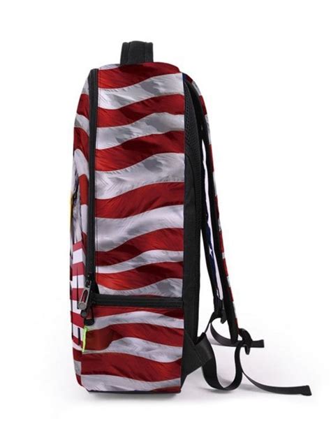 Creative American Flag Patriotic Pattern Backpack Chestnut Red Dark Slate Blue Warm White Aff