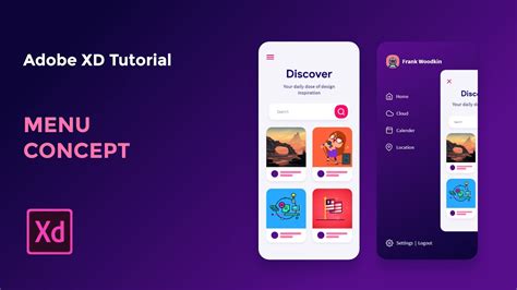 Menu Concept Adobe Xd Tutorial 2020 Youtube