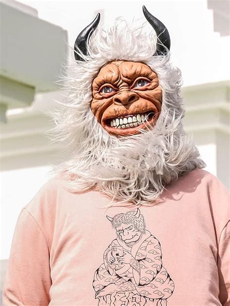 Abominable Snowman Mask With Horns