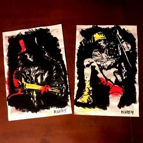 Guns N Roses Axl Rose Slash 2x Paintings By Artist Catawiki