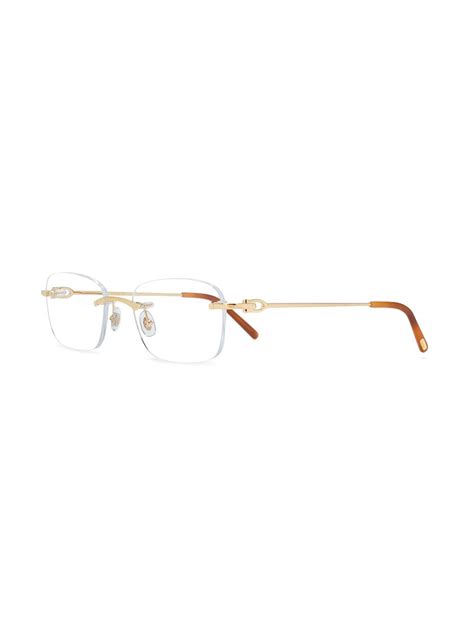 Cartier Eyewear Frameless Square Glasses Farfetch