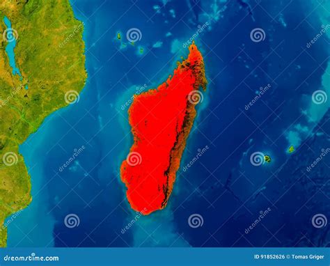 Madagascar On Physical Map Stock Illustration Illustration Of Earth