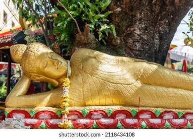 Laying Buddha Statue Vihara Dharmayana Chinese Stock Photo