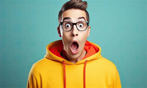 Premium Ai Image A Man With Glasses Making A Surprised Face