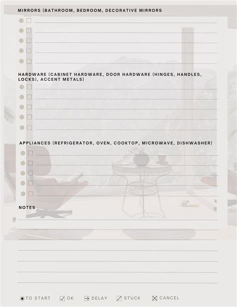 Interior Design Checklist Printable Instant (Download Now) - Etsy