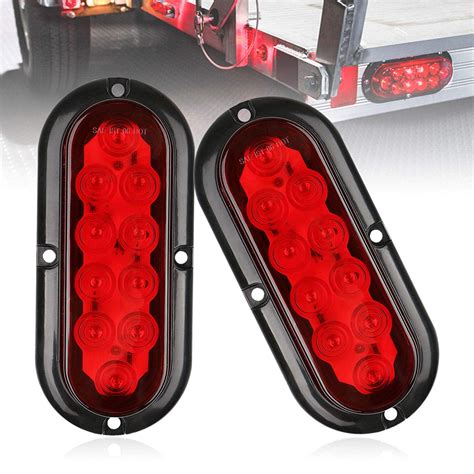 12V LED Rear Submersible Trailer Tail Stop Light Kit Boat Truck Round