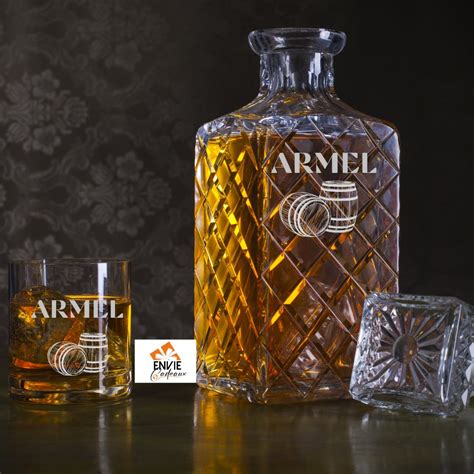 Carafe Whisky Personnalis Avec Un Verre Envie Cadeaux