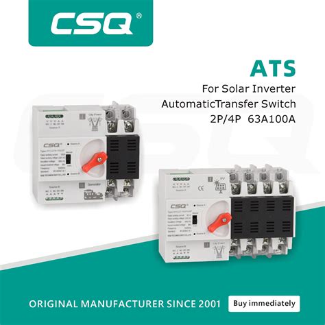 CSQ 4P Din Rail ATS For PV And Inverter Dual Power Automatic Transfer