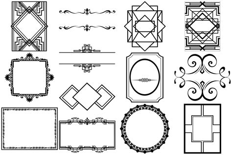 Art Deco Nouveau Vector Elements Ai Eps Png Illustrations