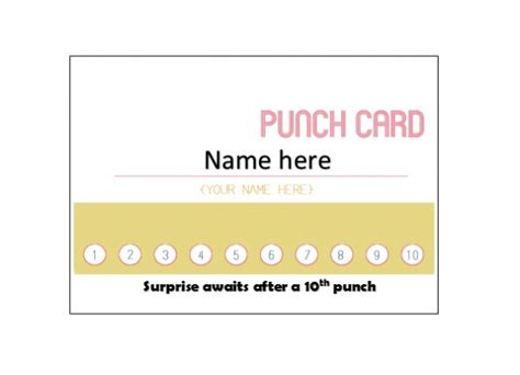 Free Printable Punch Card Template Tasbih Armstrongdavis