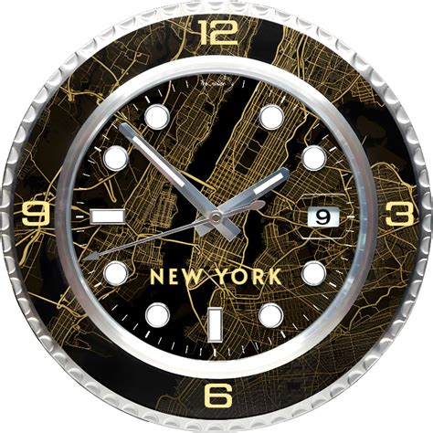 New York City Map Dark Wall Clock • Timecreation