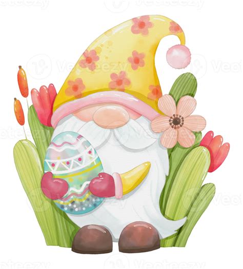 Free Easter Gnomes Cartoon Cute Watercolor Png With