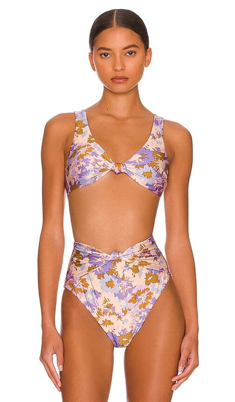 Buy Zimmermann Scoop Knot Bikini Toppurple Purple Multi Floral At 43