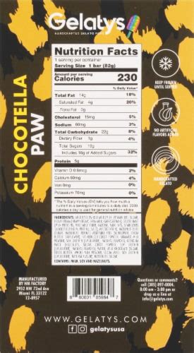 Gelatys® Chocotella Paw Gelato Bar 1 Ct Harris Teeter