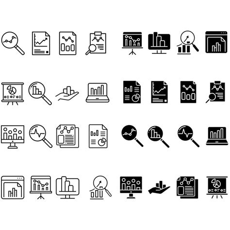 Data Analysis Icon Vector Set Profit Graph Illustration Sign Collection Data Science Symbol Or