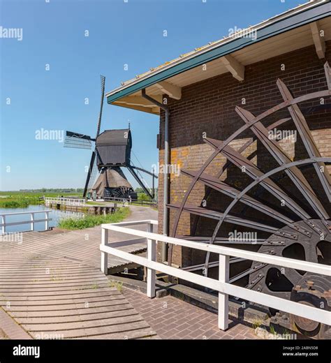 Hollow Post Mill Called De Westermolen Goudriaan Zuid Holland Stock