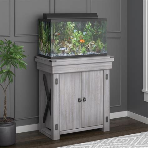 Flipper Wildwood 20 Gallon Aquarium Stand, Rustic White - Walmart.com - Walmart.com