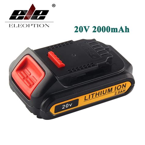 ELEOPTION 20V 2000mAh Li Ion Rechargeable Power Tool Battery For DEWALT