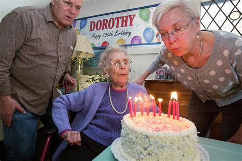 Woman Celebrating 100th Birthday 1 By Jim West