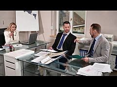 Sexually Frustrated Boss Shalina Devine Talks Employees Into Double Penetration Fuck Gp2723