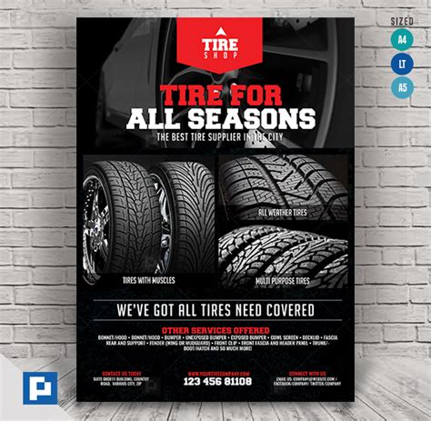 Tire Shop And Accessories Flyer Psdpixel