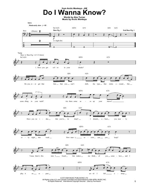 Do I Wanna Know? by Arctic Monkeys - Bass Tab - Guitar Instructor