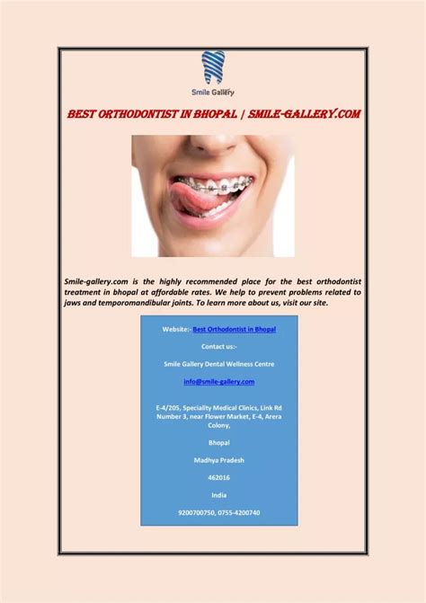 Ppt Best Orthodontist In Bhopal Smile Gallery Powerpoint