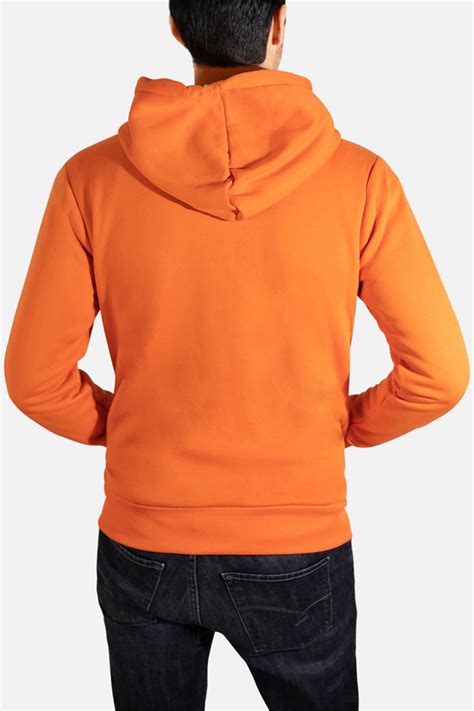 Sweat Zipp Capuche Pour Homme Kebello Couleur Orange Taille Xxl