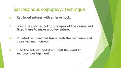 Sacrospinous Colpopexy Amreich Richter Technique For Vaginal Vault