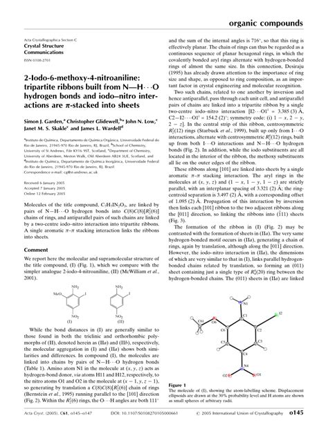 Pdf Iodo Methoxy Nitroaniline Tripartite Ribbons Built From N