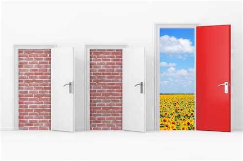 Premium Photo Three Business Office Doors Two Doors Blocked With