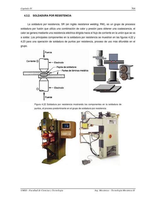 Soldadura Por Resistencia Clasificacion Pdfpdf Soldadura Resistencia Eléctrica Y Conductancia