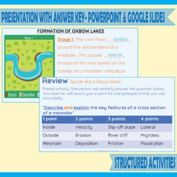 River Landforms of the Middle Course (Meanders and Oxbow Lakes) | TpT