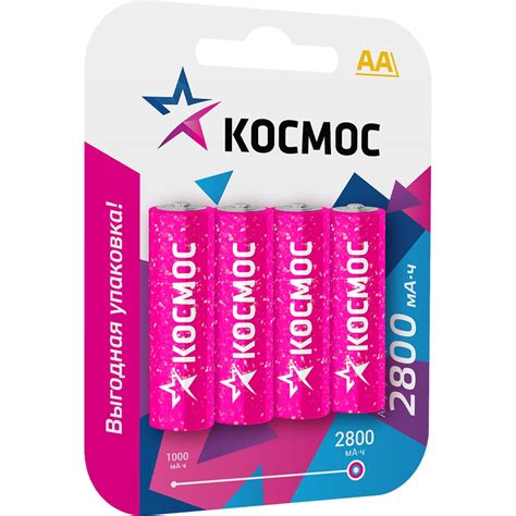 Аккумулятор КОСМОС R6 2800mAh Ni-MH 4 на блистере KOCR6NIMH2800mAh4BL ...