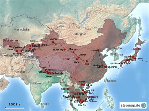 Stepmap Asien Landkarte F R Asien