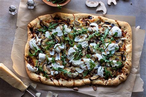 Truffle And Mushroom White Pizza With Arugula Urban Bakes