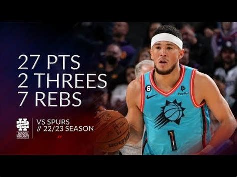 Devin Booker Pts Threes Rebs Vs Spurs Season Youtube