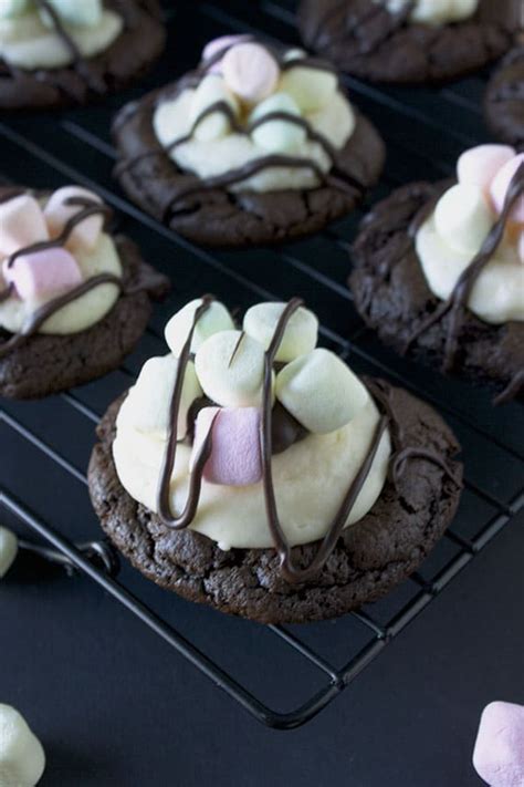 Mini Marshmallow Hot Chocolate Cookies Deliciously Sprinkled