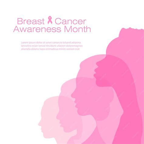 Premium Vector Breast Cancer Awareness Monthbanner With Silhouettes