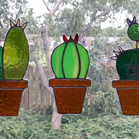 Stained Glass Cactus Etsy