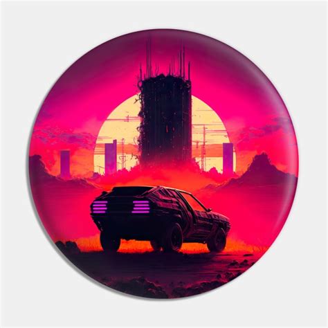 Dystopian Cyberpunk City And Retro Futuristic Car In Synthwave Aesthetic - Retro Futuristic ...