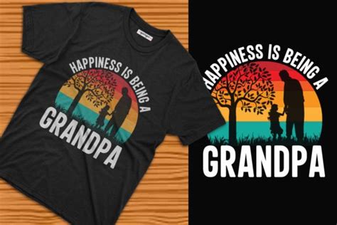 Happiness Is Being A Grandpa Tee Design Graphic By Qarigor Inc