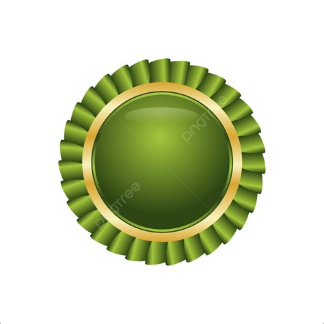 Green And Gold Circle Ribbon Banner Badge Vector Art Transparent ...