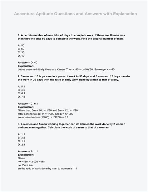 Accenture Aptitude Questions And Answers