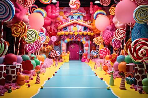 Candy Themed Party Beautiful Candyland Sweets Fairytale Background