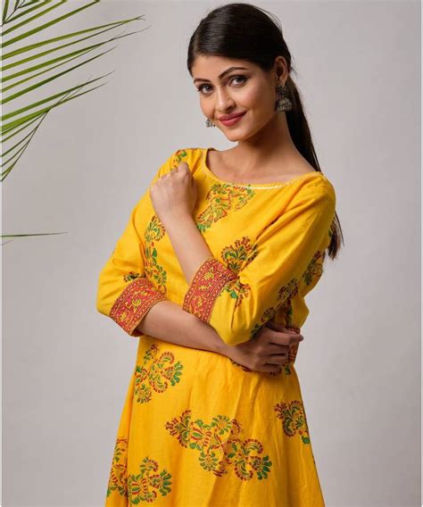 Yellow Imana Cotton Kurtapant And Dupatta Set Of Three Free Living